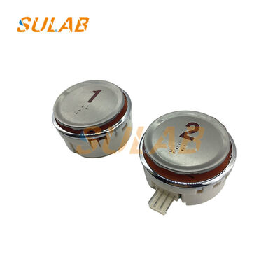 Botão de Elevador LG Sigma Painel Redondo Grande em Aço Inoxidável com Indicadores LED e Marcas em Braille