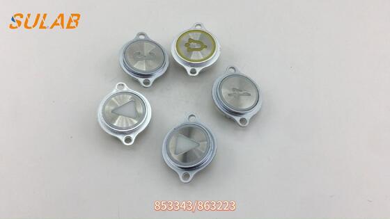 Botão redondo do elevador KONE com luz de fundo LED para placa frontal de aço inoxidável com furo de montagem LOP e COP 32mm